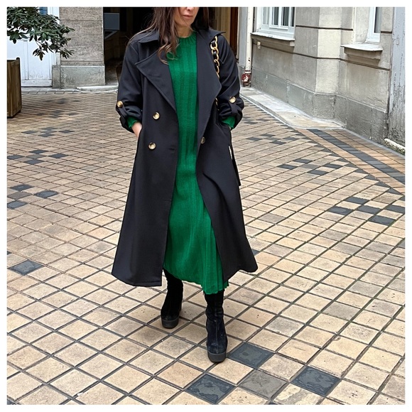 #41 Made in France Fabulous Spring Belted Trench Coat jacket - Picture 5 of 10